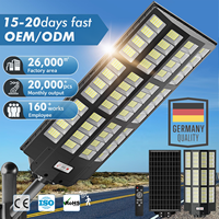 Lumière Solaire de Rue Tout-en-Un VANTONE 8000W Super Lumineuse Grande IP66 Éclairage Solaire de Rue Intégré Étanche pour Extérieur