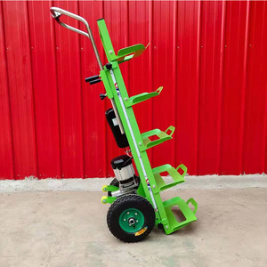 รถเข็นขึ้นบันไดไฟฟ้า 2 ล้อ มอเตอร์ 1000 วัตต์ โครงสร้างเหล็กสีเขียวหลายชั้น รถเข็นมือเคลื่อนย้ายได้สำหรับบรรทุกหนัก - Product Image 1