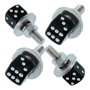 <b>Dice</b> Car License Plate Screw <b>Set</b> 40mm Stainless Steel Aluminum Alloy Decorative Fasteners For Vehicle Use - Product Image 1