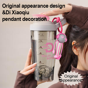 โรงงานซัพพลาย 700ml ขวดน้ํากีฬา Milkshake ผสมฟิตเนสโปรตีนผงโภชนาการ Shaker ถ้วยลวดปัดลูก - Product Image 3