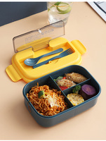Boîte à lunch en paille de blé pour adultes et enfants avec couverts, boîte à lunch pour micro-ondes