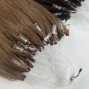 Extensions de cheveux en plumes H6 de style nouveau pour salon, extensions de cheveux humains vierges invisibles à pointes en H, résultat naturel et invisible pour salon - Product Image 4