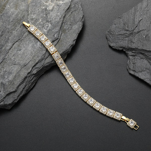 9Mm Square Tennis <b>Bracelet</b> <b>Copper</b> Micro-inlaid Zircon Hip Hop Couple Tanjing Fashion Lijing Necklace - Product Image 3