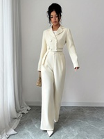 Droma Grande Réduction Haute Qualité Logo Célèbre Imprimé Bureau Femmes Élégant Mode Amincissant Costume Femme 2 Pièces