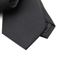 Cravate sur mesure en microfibre de polyester tissée, ajustée, couleur unie, pour smoking, noir mat, cravate en satin pour homme