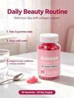 Rutinitas Kecantikan Harian Glutathione Collagen Gummies 60 Pcs Persediaan 30 Hari Suplemen Diet Wanita Tersedia Label Pribadi