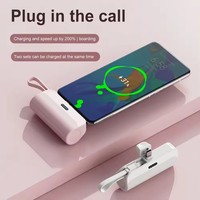Batería Externa Ultra Delgada de 5000mAh con Carga Rápida de 10W, Diseño de Cápsula Portátil con Conector IOS, Mini Batería de Alta Capacidad