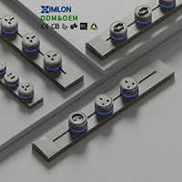 XIMLON Rail d'éclairage LED à 3 couleurs avec capteur de mouvement intégré, 6 prises mobiles pour usage industriel, bureau, chambre, cuisine