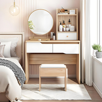 Nouvelle coiffeuse intégrée minimaliste moderne de luxe léger 2025 avec miroir éclairé réglable pour chambre à coucher