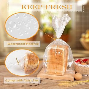 Reusable Recyclable PE Shrink <b>Bag</b> with Hand Length Handle for <b>Bread</b> and Embossing Storage Ties for Home Bakers and Bakery Owners - Product Image 4
