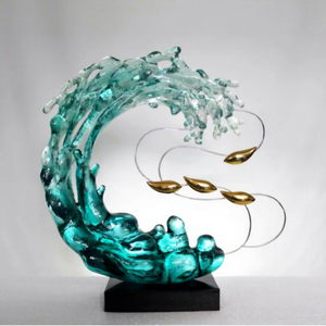 Escultura circular transparente de resina para decoración del hogar 005 - Product Image 2
