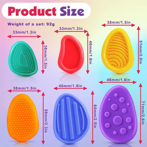 Neuankömmling 6er Pack Strukturierte weiche Silikon-Sorgens teine Sensorisches Zappeln Spielzeug für Autismus Angst Linderung Neuheit Kinder Baby Beiß ringe - Product Image 6