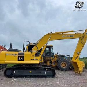 Excavatrice sur chenilles Komatsu PC220 d'occasion, 22 tonnes, godet de 1,1 m³, marque japonaise, grande excavatrice de construction d'origine, faible nombre d'heures, certifiée CE - Product Image 2