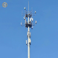 Poteau de communication en acier galvanisé 5G sur mesure |   Mât d'antenne cellulaire monopode pour tour de télécommunications extérieure provenant d'un fournisseur fiable