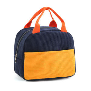 กระเป๋าเก็บอุณหภูมิแบบมีซิปสำหรับใส่อาหารกลางวัน อาหารเช้า อาหารเย็น กล่องเบนโตะ  ทำจากผ้ากำมะหยี่  ขายส่ง - Product Image 1