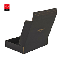 Personnalisé Logo Personnalisé Noir Carton Ondulé Fermeture Éclair Auto-Scellant Envoi Postal Mailer Emballage Boîte Conception Tear Strip Boîtes