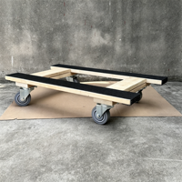 Chariot en bois à quatre roues à double épaisseur, plateforme portable, conteneur à roulettes pour le transport de meubles lourds, robuste et durable, OEM