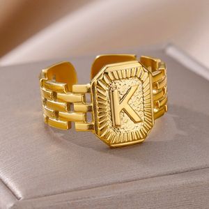 Joyería de moda Popular letra inglesa anillo abierto de acero inoxidable fino Hip Hop Punk anillos de personalidad para Mujeres Hombres - Product Image 1
