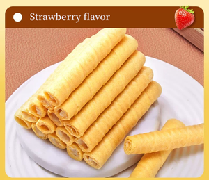 Snack <span class=keywords><strong>Dolci</strong></span> Cinesi <span class=keywords><strong>Senza</strong></span> Grassi Trans, Croccanti, Arrotolati, Ripieni, Gusto Fragola, Biscotti Croccanti - Product Image 2