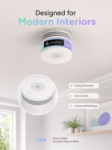<span class=keywords><strong>Détecteur</strong></span> <span class=keywords><strong>de</strong></span> <span class=keywords><strong>fumée</strong></span> intelligent JINK compatible Matter pour la sécurité domestique, compatible Apple Home et Google Home - Product Image 5