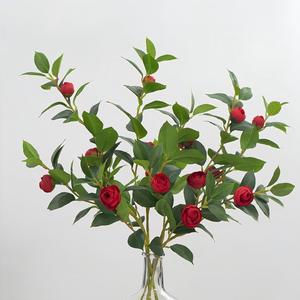 Fleurs artificielles de camélia <span class=keywords><strong>japonica</strong></span> faites à la main en gros pour la décoration intérieure de festivals - Product Image 3