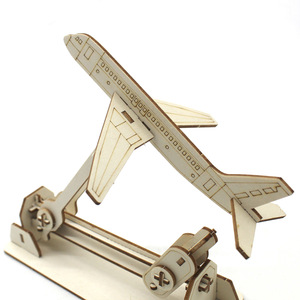 Wooden Airplane <b>Model</b> <b>Kit</b> Manual Assembly Science Education Toy For Kids Age 7 9 Years - Product Image 2