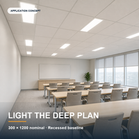 Plafonnier LED commercial 300x1200 40W à éclairage périphérique Opale standard