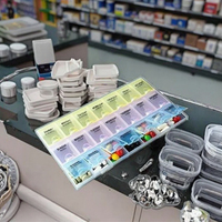 21 séparateurs en plastique transparent pour pilules, boîte en plastique aseptique avec séparateurs pour l'électronique grand public