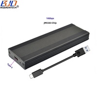 Casing Enclosure USB 3.0 Tipe-C 10Gbps ke NGFF M.2 SSD JMS583 dengan Kabel Data untuk SSD NVME M.2 2280
