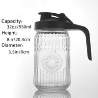 Grote Capaciteit Luchtdichte Glazen Container Fruit Thee Karaf Glazen Pot 32Oz 64Oz Mason Pot Water Pitcher Met Pp Dop