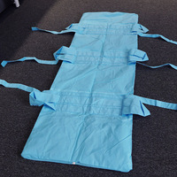 Sac de transport funéraire bleu non tissé jetable pour crématorium, sac de transport d'urgence pour corps avec sangles de fermeture sécurisées