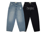 Jeans Vintage para Hombre, Pantalones de Diseñador con Parches de Cuero Personalizados, Bordados, Estilo Urbano, Tallas Grandes, Casuales, Y2K, Jeans de Mezclilla Desgastados para Hombre
