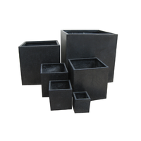 Pots de fleurs 4/7 pièces en fibre de verre écologiques modernes multi-tailles pour usage hôtelier extérieur/intérieur toutes saisons non revêtus