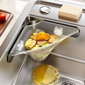 Kitchen Sink Strainer Folding Mesh Drain Basket For Vegetable Food Waste Dishwashing Basin Wall Mounted - Product Image 1
