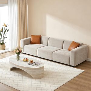 Tavolino <span class=keywords><strong>da</strong></span> Caffè in Fibra di Vetro Wabi Sabi, Design Ovale Organico con Texture Travertino - Product Image 3