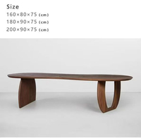 Ensemble table et chaises de salle à manger en bois massif, style nordique Wabi Sabi moderne, design ovale durable pour la maison ou l'hôtel