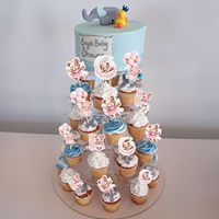 32 décorations de gâteau pour baby shower sur le thème de l'ours et de la lune, animaux de la jungle, pour fête d'anniversaire