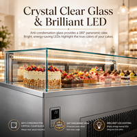 Refrigerador Comercial de Mostrador para Delicatessen, Vitrina Refrigerada con Enfriamiento por Aire para Pasteles y Panadería, para Cafetería y Supermercado