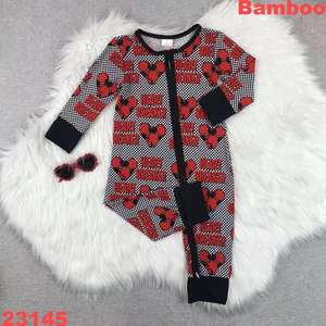 Valentinstag RTS 95% Bambus 5% Elasthan Baby 2-teiliges Langarm-Hosen-Set Schlafanzug Pyjama Schlafanzug Kleidung Outfit-Sets - Product Image 4