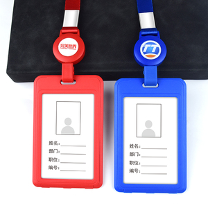 Hai mặt vòng huy hiệu Reel Thẻ Tay Áo hiển thị & Phụ Kiện Móc bao gồm vật liệu polyester dây giữ huy hiệu - Product Image 2