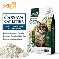 Litière pour chat en tapioca de manioc, granulés irréguliers, doux, respectueux des pattes, anti-adhérents, agglomération rapide, jetables dans les toilettes