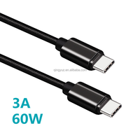 Pabrik OEM Logo 60W nilon jalinan kabel USB 1m 2m 3A pengisian cepat Tipe C UNTUK iPhone 15 16 iOS & kabel Data kamera hitam