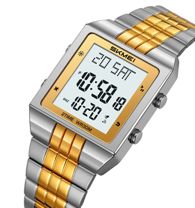 Nuovo Arrivo Orologio <span class=keywords><strong>da</strong></span> <span class=keywords><strong>Polso</strong></span> Uomo Skmei 2335 Lusso Oro Cinturino in Acciaio Inossidabile Impermeabile 30 Metri Orologio Digitale Sportivo con Allarme - Product Image 1