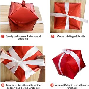 Globos Navideños Verde Oscuro, Rojo y Blanco, Caja de Regalo Navideña, Globo Redondo de Caramelo, Globos de Estrella Metalizados, Artículos Navideños, Fiesta de Navidad - Product Image 5