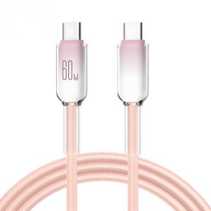 กระจกใส60W PD ชาร์จเร็วสายเคเบิล USB-C ชนิด C ถึง Type-C ซิงค์ข้อมูลแบบ Type-C และสายชาร์จอย่างรวดเร็วสำหรับสมาร์ทโฟน - Product Image 3