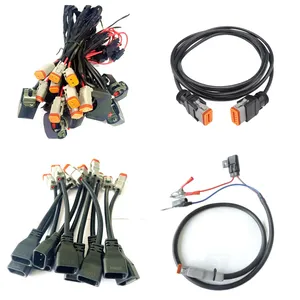 custom deutsch dt series 2/4/6 pin waterproof connector overmould cable assembly led light wire harness for car/ truck/boat