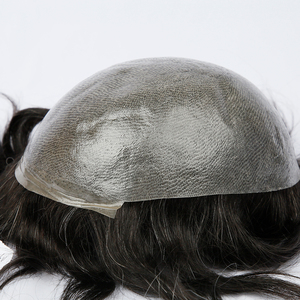 HZ004 parrucchino <span class=keywords><strong>uomo</strong></span> in pizzo e in PU Base Toupee India capelli umani parrucca per <span class=keywords><strong>uomo</strong></span> prezzo all'ingrosso pronto per la spedizione di pelle sottile di destra Design - Product Image 1