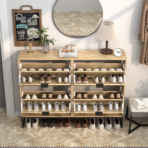 Cross-border modern minimalist style integrated <b>wall</b>-mounted <b>shoe</b> cabinet with high-end feel and large capacity for home use, - Product Image 4