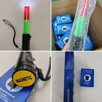 Tongkat Lampu LED Berkedip Isi Ulang Panjang 26cm Merah Biru Merah Hijau Bahan PC Alat Keselamatan Jalan untuk Keamanan Publik