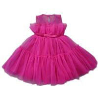 Gaun Pesta Anak Perempuan Grosir ODM, Gaun Tutu Bunga Tulle, Gaun Bola untuk Pertunjukan Anak, Tanpa Lengan, Bahan Bernapas, Panjang Selutut, Berumbai